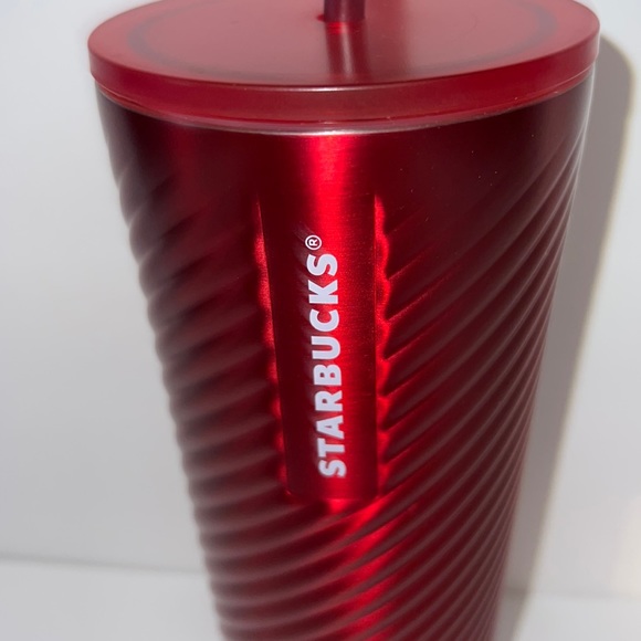 Starbucks Red Stainless Steel 24 oz. Holiday 2022 Cold Cup with Straw - Picture 2 of 8